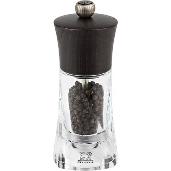 Мельница для перца метал.мех.; акрил,дерево; H=14см; прозр.,шоколад.