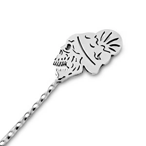 Ложка барная Cocktail design Skull 42 см от магазина ligabarshop.ru
