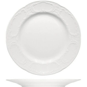 Тарелка мелкая «Моцарт» высокий край; фарфор; D=27,H=2см; белый