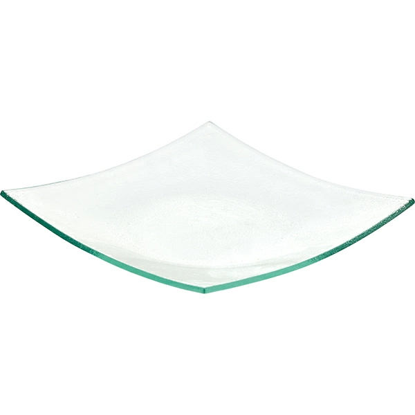 Салатник «Матиз»; стекло; 300мл; H=1.5,L=23,B=23см; прозр.,зелен.