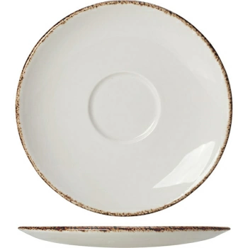 Блюдце «Браун дэппл»; фарфор; D=15см; белый,коричнев.