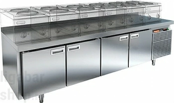 Стол холодильный Hicold SNG 111/HT P 3 двери, (+100 мм столешница)