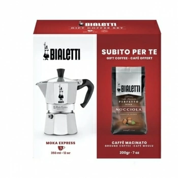 Набор Bialetti Moka Express 3 порции и кофе молотый Hazelnut 200г