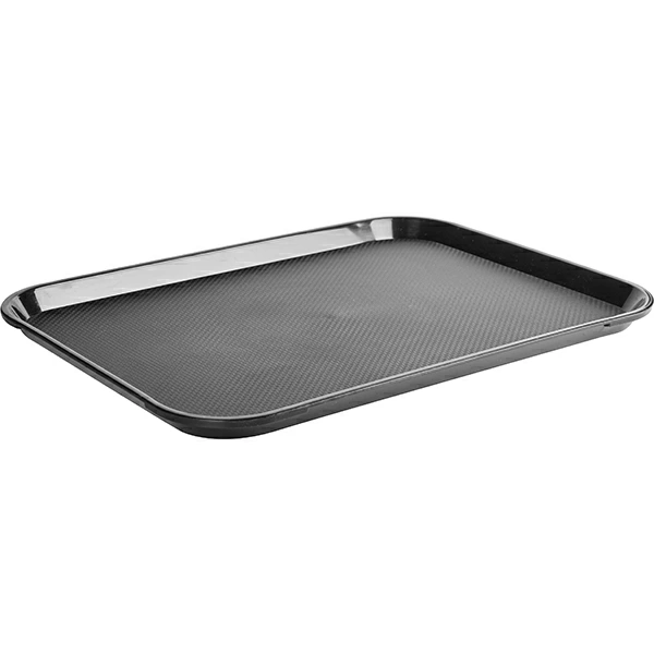 Поднос для  Фаст Фуд; пластик; H=2,L=42,B=32см; черный