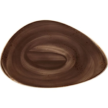 Блюдо «Крафт»; фарфор; H=3.5,L=37,B=24см; серый