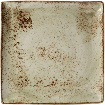 Блюдо квадратное «Крафт»; фарфор; H=1.8,L=27,B=27см; зелен.