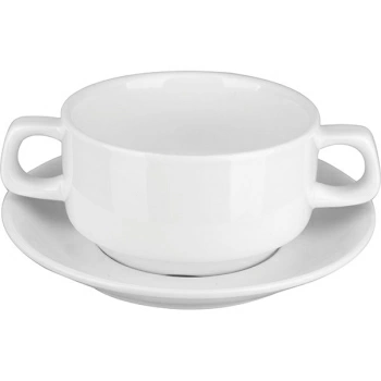 Пара бульонная «Кунстверк»; фарфор; 300мл; D=10.5,H=6см; белый