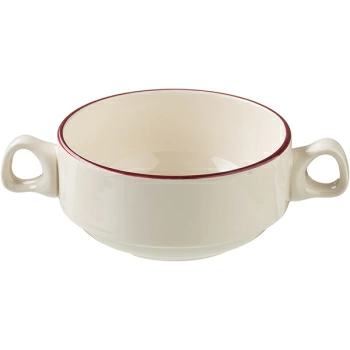 Бульонная чашка «Кларет»; фарфор; 285мл; D=11.5,H=5.2см; бежев.,бордо