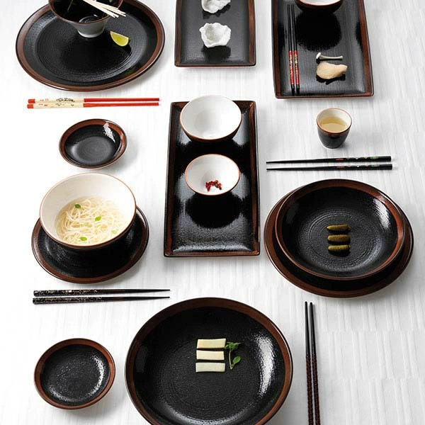 Салатник «Кото»; фарфор; 430мл; D=12.5,H=7см; черный,коричнев.