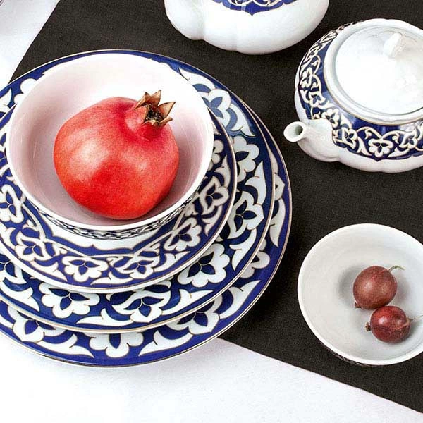 Пиала чайная «Восток Голд»; фарфор; 500мл; D=14,H=6.5см; синий,золотой