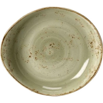 Салатник «Крафт»; фарфор; 670мл; H=5.5,L=28,B=24.5см; зелен.