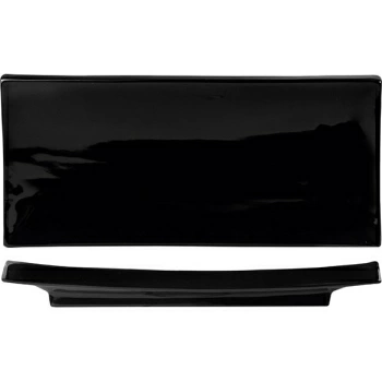 Тарелка для суши «Кунстверк»; фарфор; H=1.7,L=27,B=11.5см; черный