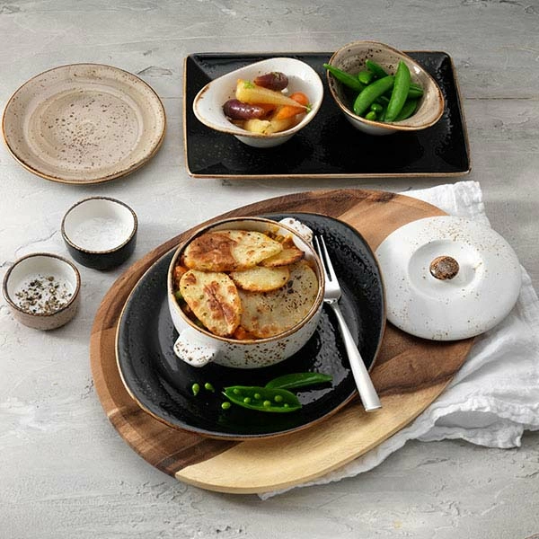 Тарелка  мелкая «Крафт лакрица»; фарфор; D=20.2,H=2см; черный