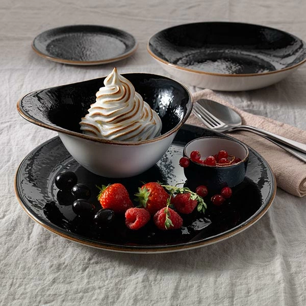 Тарелка  мелкая «Крафт лакрица»; фарфор; D=20.2,H=2см; черный