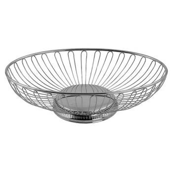 Ваза для фруктов овальная; сталь нерж.; H=8,L=29,B=19см; металлич.