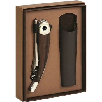 Набор нарзанник+чехол; нержавеющая сталь,пластик, темное дерево