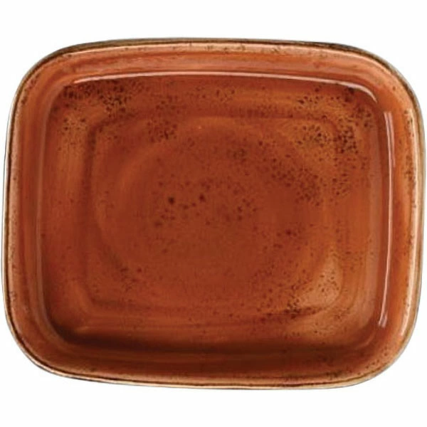 Блюдо для запек.прям. «Крафт»; фарфор; 2270мл; H=5.5,L=30.5,B=25.5см; терракот