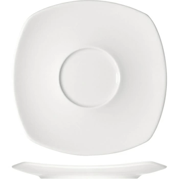 Блюдце квадратное «Опшенс»; фарфор; L=15,B=18см; белый