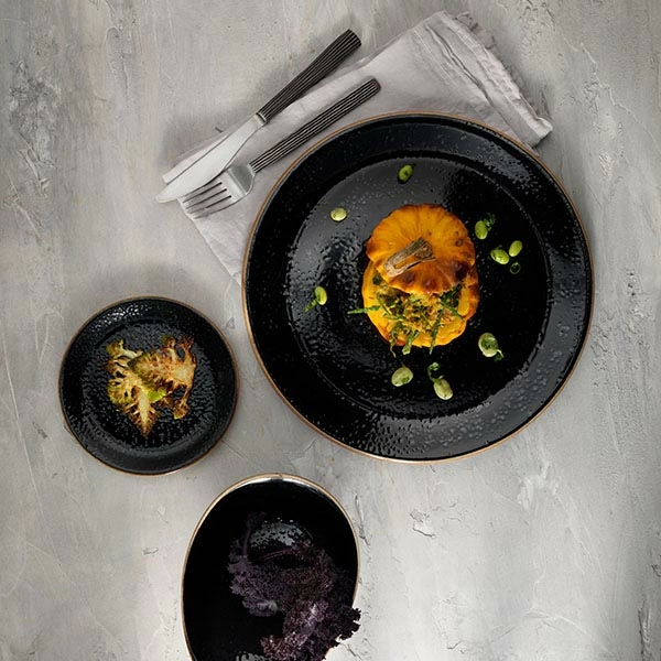 Тарелка  мелкая «Крафт лакрица»; фарфор; D=20.2,H=2см; черный