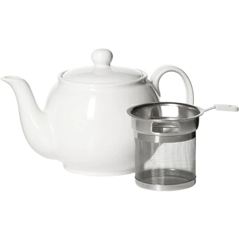 Чайник с метал. ситом; фарфор; 500мл; белый