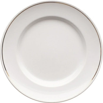 Тарелка мелкая «Идиллия»; фарфор; D=20,H=2.2см; белый,золотой