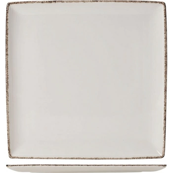 Блюдо квадратное «Браун дэппл»; фарфор; L=27,B=27см; белый,коричнев.