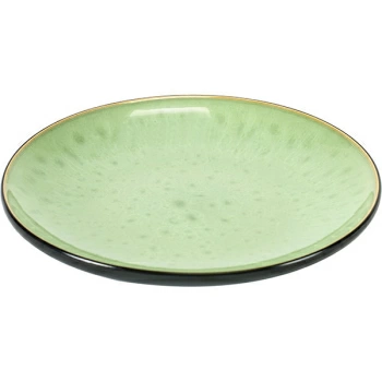 Тарелка «Пьюр»; керамика; D=16,H=2см; черный,зелен.