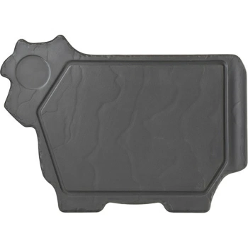 Блюдо для стейка «Корова»; фарфор; H=1.7,L=38,B=27.2см; черный