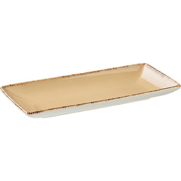 Блюдо прямоуг. «Террамеса вит»; фарфор; L=20,B=10см; бежев.