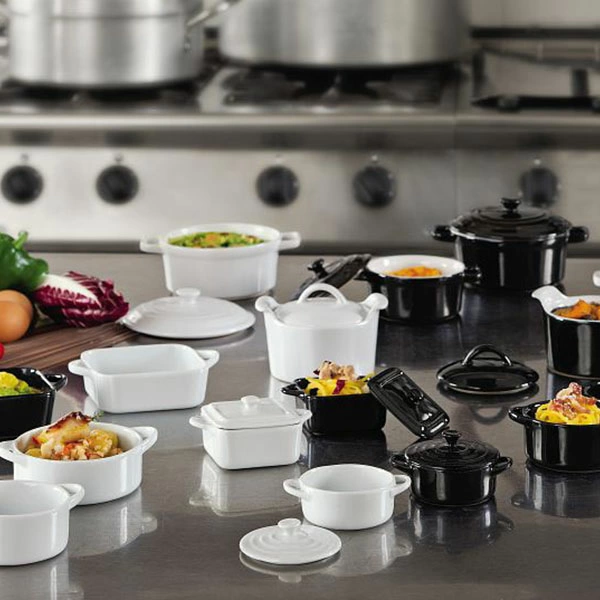 Горшок для запекания с ручк. «Форно»; керамика; 450мл; D=12,H=9.5см; черный