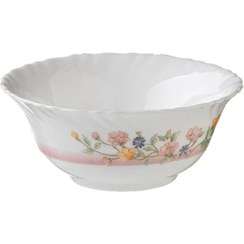 Салатник с цветн.декором; стекло; 270мл; D=12см; белый,разноцветн.