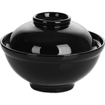 Мисосупница с крыш. «Кунстверк»; фарфор; 420мл; D=15,H=11.5см; черный