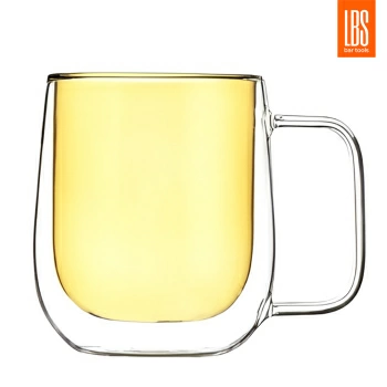 Кружка двойное стекло LBS 300 мл желтый