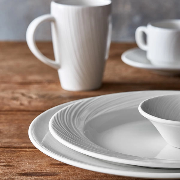 Тарелка мелкая «Спайро»; фарфор; D=16.5,H=1.8см; белый