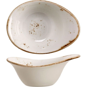 Салатник «Крафт»; фарфор; 125мл; H=5.5,L=13,B=9.5см; белый