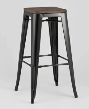 Стул барный TOLIX WOOD черный глянцевый