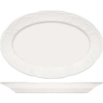 Блюдо овал. «Моцарт»; фарфор; L=28.5,B=19.5см; белый