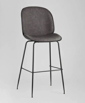 Стул барный Beetle PU со спинкой серый