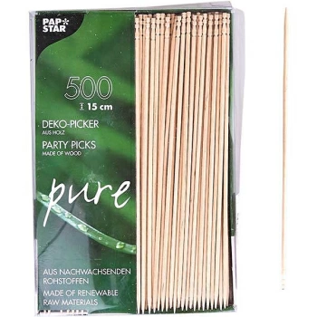 Шампурчики  для этажерок [500шт]; дерево; L=15см