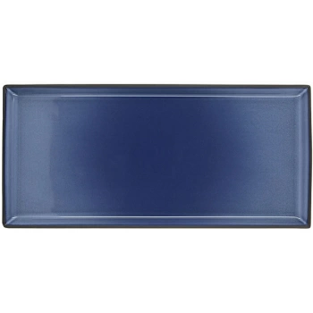 Блюдо прямоуг. «Экинокс»; фарфор; H=1.8,L=32.5,B=15см; синий