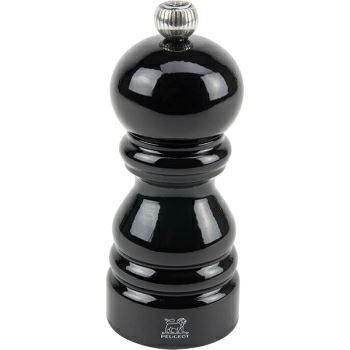 Мельница для соли метал.мех.; дерево,металл; D=5.3,H=12см; черный,серебрян.