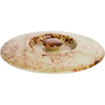 Крышка для бульон.чашки (1131 B828) «Крафт»; фарфор; D=11,H=2.8,L=12.8см; зелен.