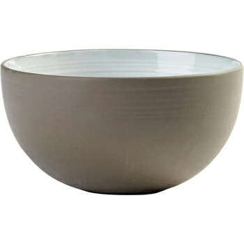 Салатник «Даск»; керамика; 650мл; D=14,H=7.3см; белый,серый