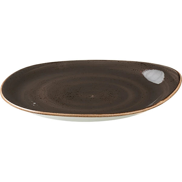 Тарелка мелкая «Крафт»; фарфор; H=3.7,L=30.5,B=27.5см; серый