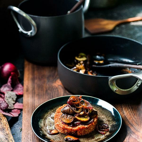 Тарелка «Пьюр»; керамика; D=28,H=2.5см; коричнев.