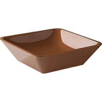 Салатник квадр.; пластик; 213мл; L=25.4,B=25.4см; терракот