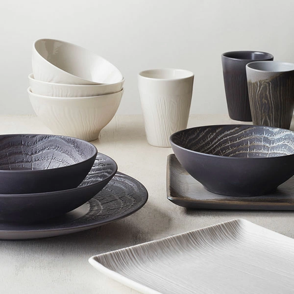 Салатник «Арборесценс»; фарфор; 500мл; D=15,H=8см; черный,серый