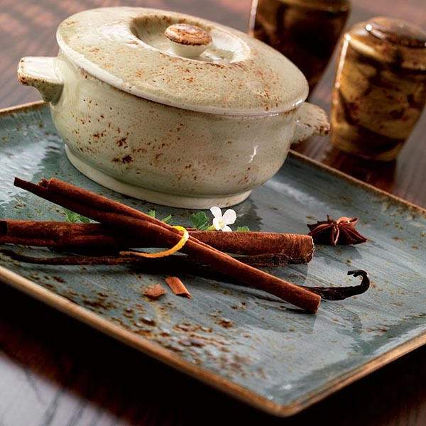 Блюдо квадратное «Крафт»; фарфор; H=1.8,L=27,B=27см; синий