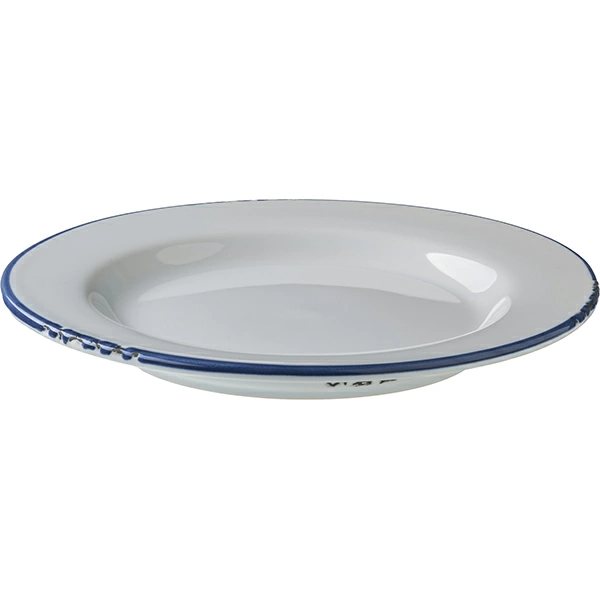 Тарелка мелкая «Эйвбери блю»; керамика; D=20,H=2.2см; белый,синий