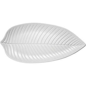 Блюдо для подачи «Лист»; пластик; H=3,L=36,B=16см; белый